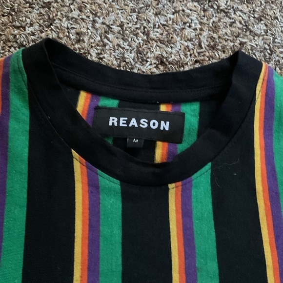 Reason Men's Multicolor Striped 'Life Is Good' T-Shirt – Size M - Picture 7 of 9